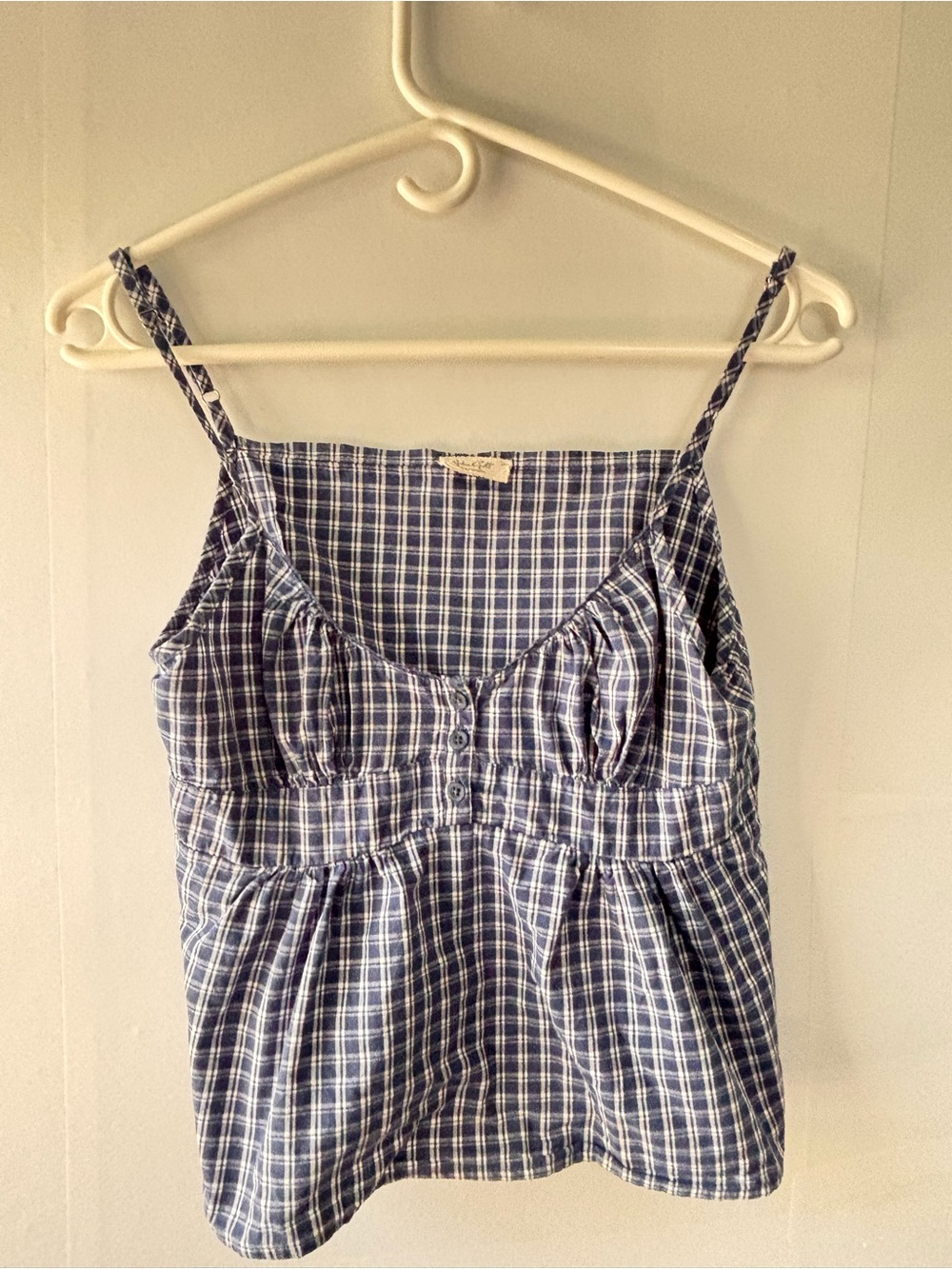 Brandy Melville Plaid Babydoll Cami Blue Cottagecore